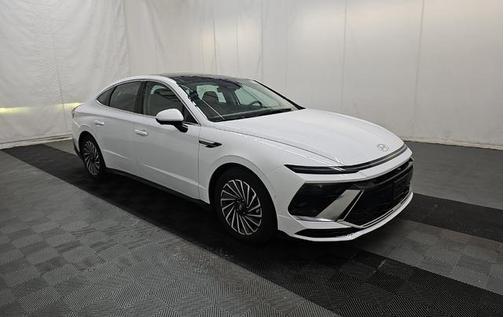 Serenity White 2025 Hyundai SONATA Hybrid Limited