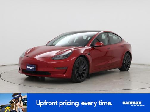 Red 2021 Tesla Model 3 Performance