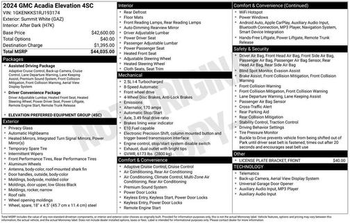 2024 GMC Acadia Elevation