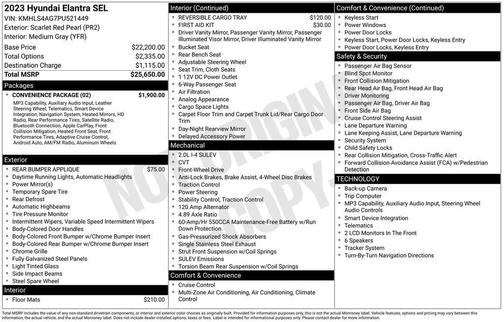 Scarlet Red Pearl 2023 Hyundai ELANTRA SEL