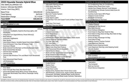 2023 Hyundai SONATA Hybrid Blue