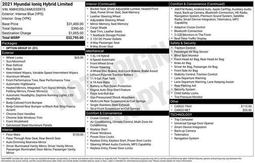 2021 Hyundai IONIQ Hybrid Limited