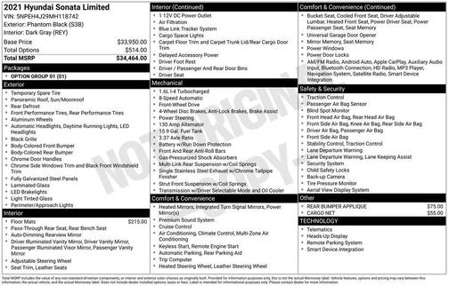 2021 Hyundai SONATA Limited