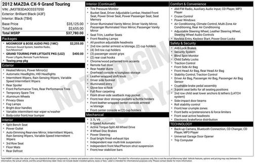 2012 Mazda CX-9 Grand Touring