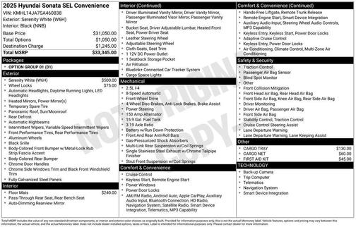 2025 Hyundai SONATA SEL Convenience