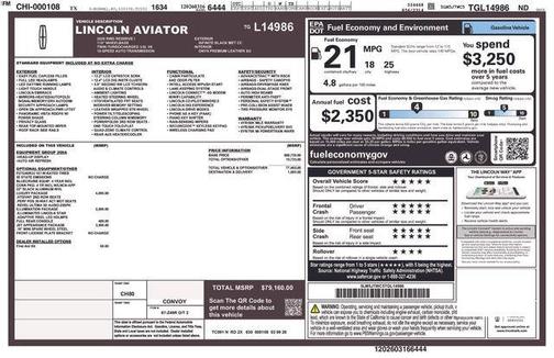 Infinite Black Metallic 2026 Lincoln Aviator Reserve RWD