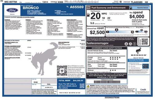 Shadow Black 2026 Ford Bronco Base