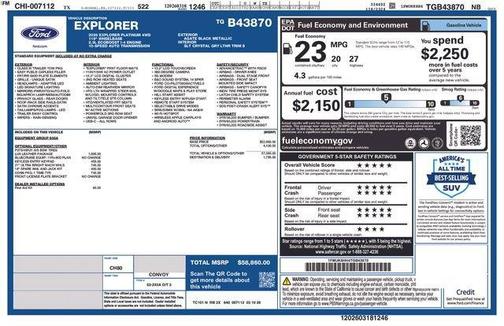 Agate Black Metallic 2026 Ford Explorer Platinum