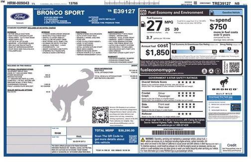 Space White Metallic 2026 Ford Bronco Sport Big Bend