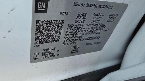 Summit White 2019 GMC Acadia SLT-1