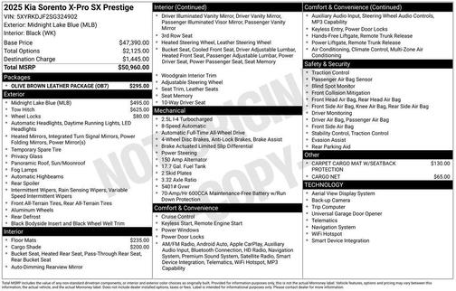 2025 Kia Sorento X-Pro SX Prestige