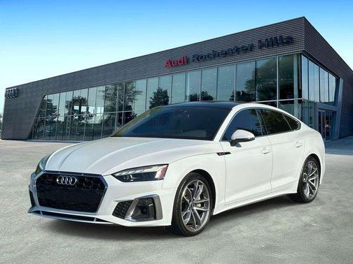 Glacier White Metallic 2023 Audi A5 Sportback 45 S Line Premium Plus