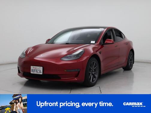 Red 2021 Tesla Model 3 Standard Range Plus