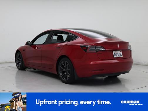 Red 2021 Tesla Model 3 Standard Range Plus