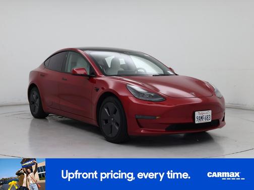 Red 2022 Tesla Model 3