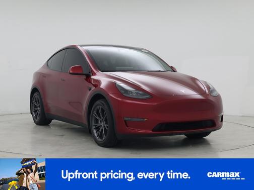 Red 2025 Tesla Model Y Long Range