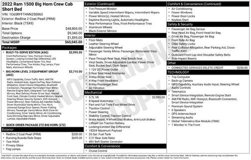 Redline 2 Coat Pearl 2022 RAM 1500 Big Horn