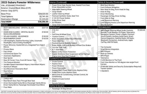 Crystal Black Silica 2023 Subaru Forester Wilderness