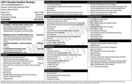 Velvet Red Pearlcoat 2021 Chrysler Pacifica Touring-L
