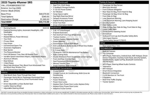 Ice 2025 Toyota 4Runner SR5
