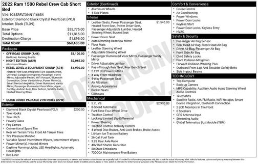 Diamond Black 2022 RAM 1500 Rebel
