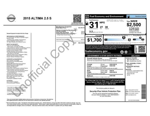Gun Metallic 2015 Nissan Altima 2.5 S