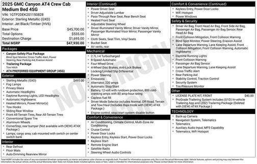 Sterling 2025 GMC Canyon AT4