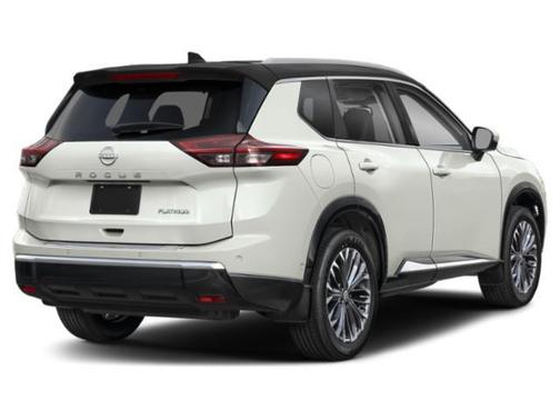 Everest White Pearl/Super Black 2024 Nissan Rogue Platinum