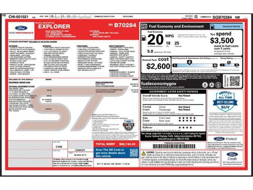 Star White Metallic Tri-Coat 2025 Ford Explorer ST