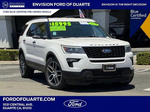 White Platinum Clearcoat Metallic 2019 Ford Explorer sport