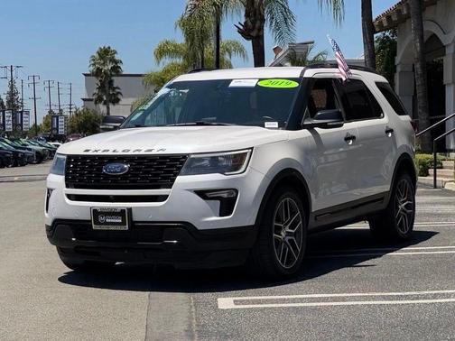 White Platinum Clearcoat Metallic 2019 Ford Explorer sport