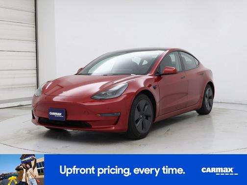 Red 2021 Tesla Model 3 Standard Range Plus