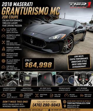 Black 2018 Maserati GranTurismo MC