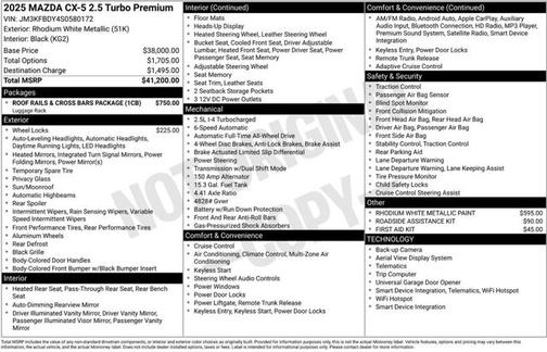 2025 Mazda CX-5 2.5 Turbo Premium Package