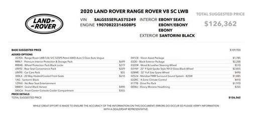 2020 Land Rover Range Rover Supercharged