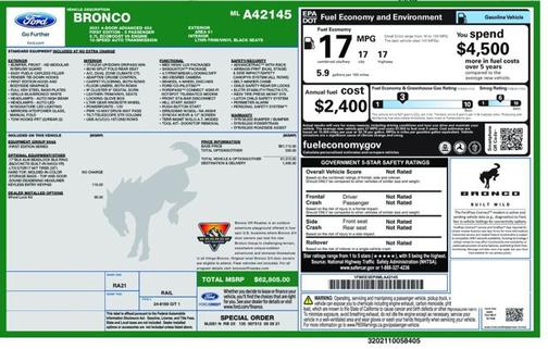 2021 Ford Bronco First Edition