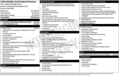 2025 Mazda CX-50 Hybrid Premium Package