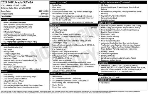 2021 GMC Acadia AWD SLT