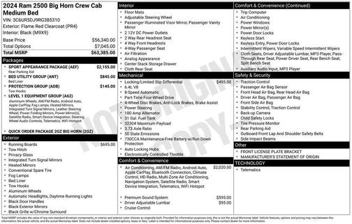 2024 RAM 2500 Big Horn Crew Cab 4x4 6'4' Box