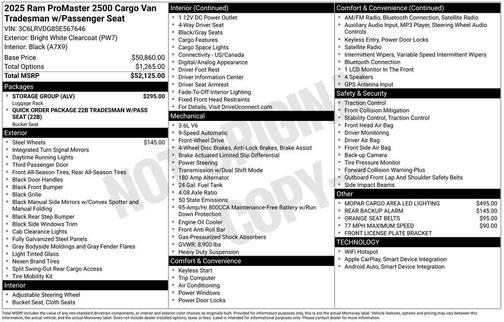2025 RAM ProMaster 2500 Tradesman