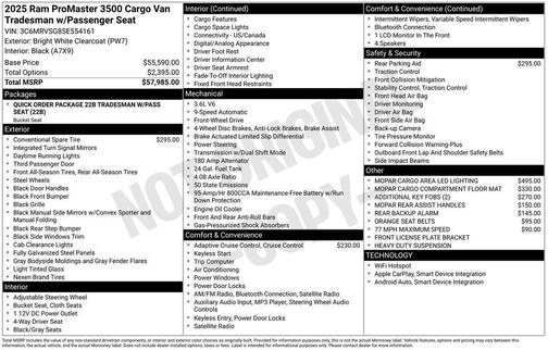 2025 RAM ProMaster 3500 High Roof