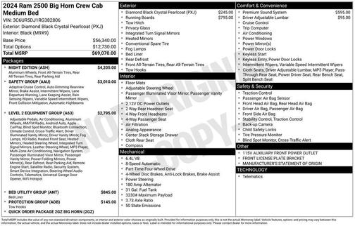 2024 RAM 2500 Big Horn Crew Cab 4x4 6'4' Box