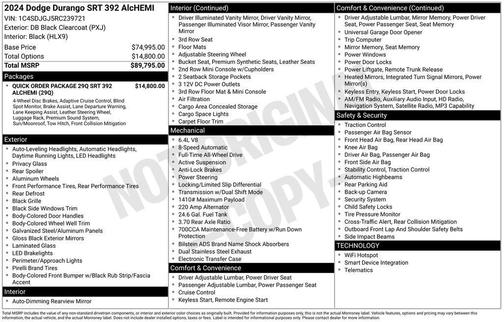 2024 Dodge Durango SRT 392 AlcHEMI AWD