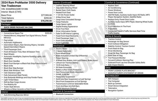 2024 RAM ProMaster 3500 High Roof