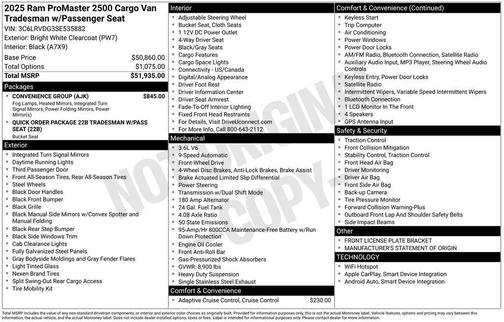 2025 RAM ProMaster 2500 Tradesman