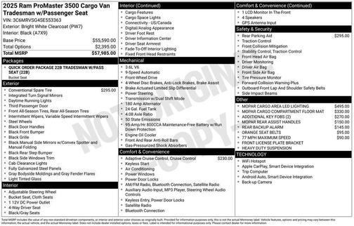 2025 RAM ProMaster 3500 High Roof