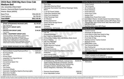 2024 RAM 2500 Big Horn Crew Cab 4x4 6'4' Box