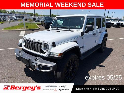 Bright White Clearcoat 2025 Jeep Wrangler 4xe Sahara