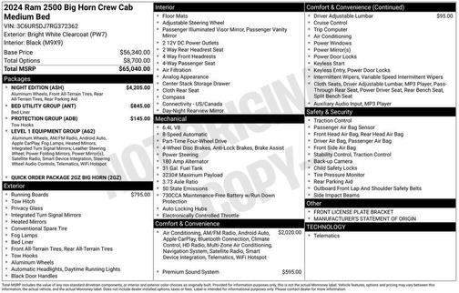 2024 RAM 2500 Big Horn Crew Cab 4x4 6'4' Box