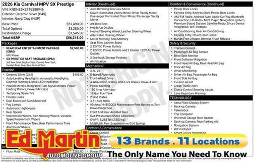 2026 Kia Carnival SX Prestige